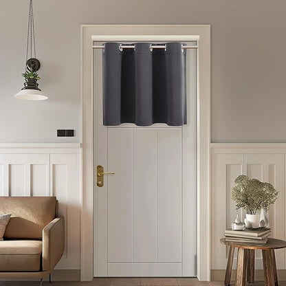 ChrisDowa Blackout Curtains 36 Inches Long for Living Room, Grommet Thermal Insulated Room Darkening Curtains for Bedroom (1 Panel Set, Dark Grey,52W x 36L)