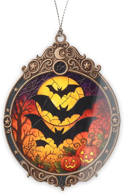 Halloween Bat Ornament – Pumpkin Halloween Decor | Spooky Halloween Decoration + Halloween Ornament Gift – Halloween Window Hanging 2025 – Christmas ornament 2025