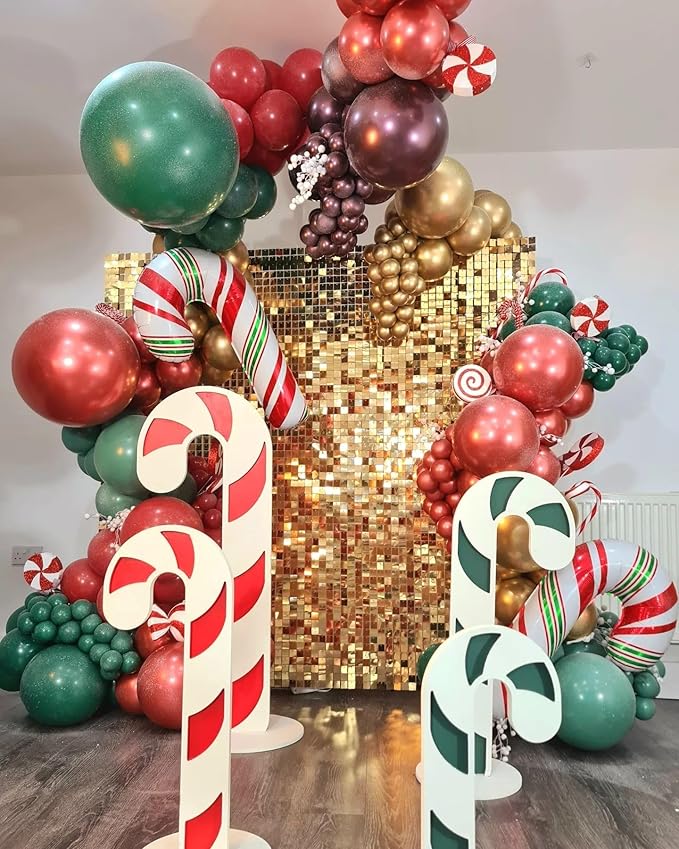 Shimmer Wall Backdrop Light Gold Square Sequin Wall Panel Backdrop Decor for Wedding, Anniversary, Birthday, Party, 24 Panels