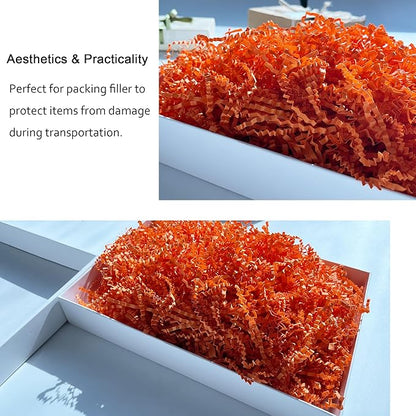 Orange Crinkle Cut Paper Shred 2 LB Gift Basket Filler Easter Egg Grass