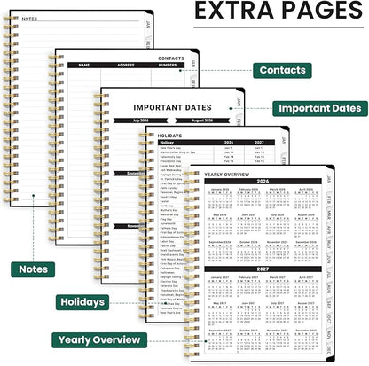 2026 Planner, Weekly and Monthly Planner for Women, Jan 2026 - Dec 2026 Pretty 2026 Calendar Planner with Monthly Tabs, Inner Pocket, Spiral Binding, Perfect for Office Home School - 8.5" x 11", Poppy Garden