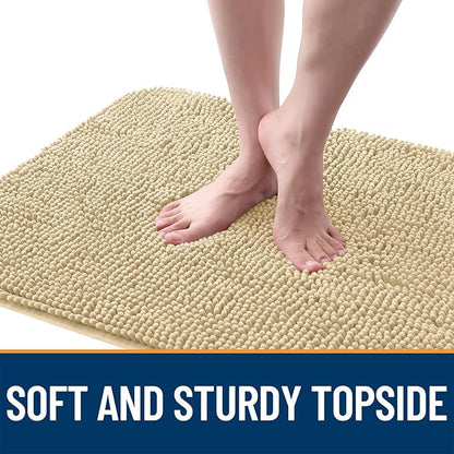 OLANLY Dog Door Mat for Muddy Paws 54x32, Absorbs Moisture and Dirt, Absorbent Non-Slip Washable Doormat, Quick Dry Chenille Mud Mat for Dogs, Entry Indoor Entryway Carpet for Inside Floor, Sand