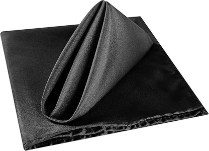 Cloth Napkins 17x17 inch Washable Polyester Dinner Napkins Soft Table Napkins for Wedding Party Dining Banquet(Black,25PCS)