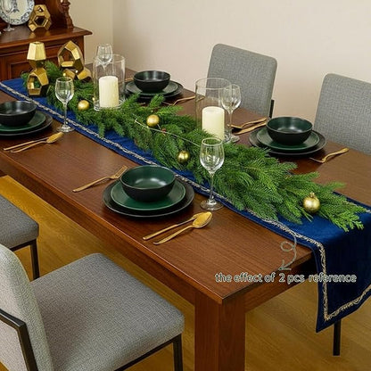 12 FT 2 Pcs 6 Ft Artificial Norfolk Pine Christmas Garlands, Realistic Winter Pine Garland, Green Artificial Greenery Garland for Mantle, Wall, Table,Fireplace,Indoor, Outdoor Christmas Decorations