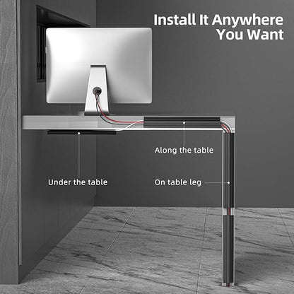 YECAYE 157in Cable Management, Cord Organizer,Easy Install Self-Adhesive Cord Hider, Cable Organizer, Cable Hider for Office Organization,Child & Pet Proof, Black