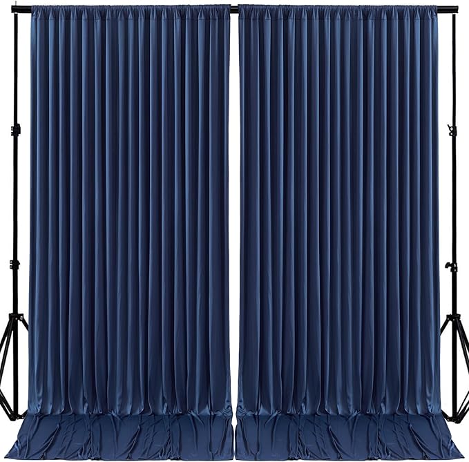 10x10 Navy Blue Backdrop Curtain for Parties Wrinkle Free Photo Curtains Backdrop Drapes Fabric Decoration for Wedding Birthday Party Baby Shower 5ft x 10ft,2 Panels