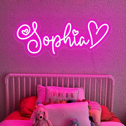 Custom LED Neon Signs, Personalized Family Name Neon Light with Dimmer Switch, Handmade Gifts Decorative Wall Sign for Home Bedroom, Festival, Party, Wedding, Birthday, Bar, Shop (18" to 55)