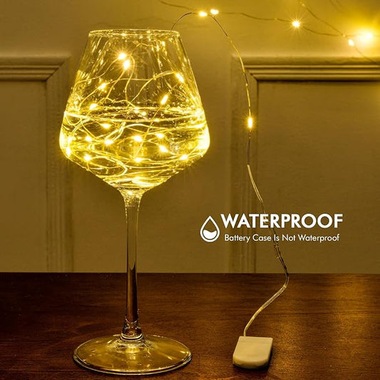 12 Pack Fairy Lights Battery Operated String Lights，7FT 20LED Waterproof Silver Wire Christmas Lights Outdoor,Firefly Mini Lights for Bedroom Party Birthday Wedding Indoor Decorations Home Decor
