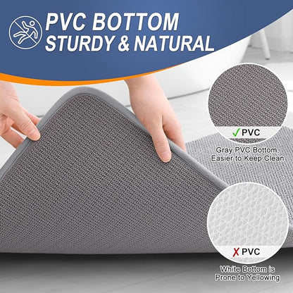 OLANLY Toilet Rugs U-Shaped 24x20, Extra Soft Absorbent Thick Memory Foam Contour Bathroom Rugs, Dry Quickly, Machine Washable, Non-Slip Toilet Bath Mat, Home Decor Accessories, Grey