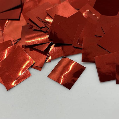 Ultimate Confetti, Fluttering Red Mylar Shiny Foil Metallic Confetti Squares - Lightweight and Slow-Falling Party Confetti for Cannon and Launcher Use - Best for Celebrations - 1 lb, 16 oz
