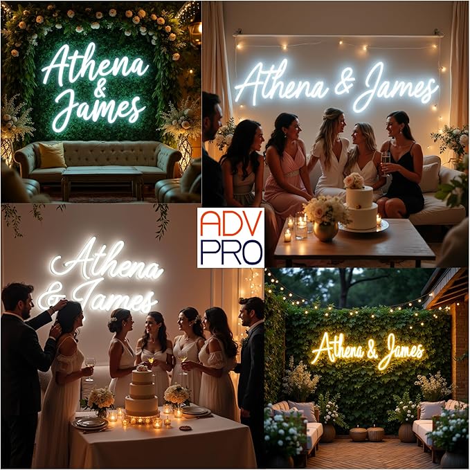 ADVPRO Custom LED Neon Signs, Customizable for Wall Decor, Wedding, Birthday Party, Personalized Large Led Neon Light Sign with Surname, Name, Bar, Shop Logo