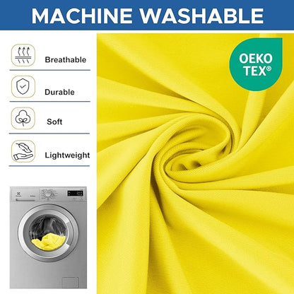 Fitted Stretch Table Cover for 4 Foot Rectangle Tables-8 Pack Yellow Spandex Tablecloth-Elastic Folding Tablecloths for Party, Vendor Booth Display, Banquet Buffet Event, Craft Trade Show