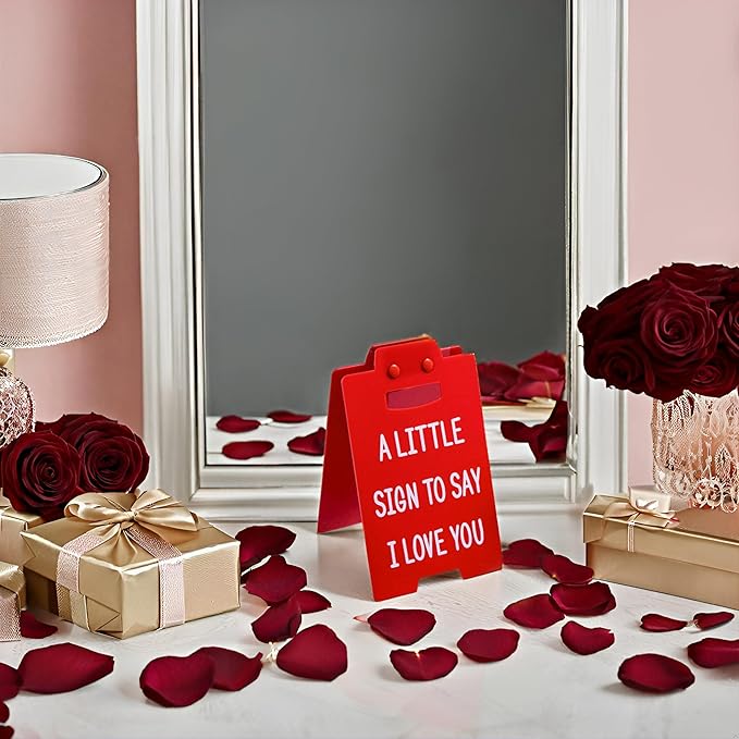 Artlunar Valentines Gifts for Her Him - Romantic I Love You Sign Funny Table Desk Decor for Birthday Wedding Christmas Aniversary Gifts