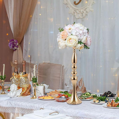 Sabary 6 Pcs Wedding Flower Stand Metal Flower Centerpieces Stand for Table Vase Arrangement Rack for Wedding Reception Dinner Table Party Decor(20 Inch,Gold)