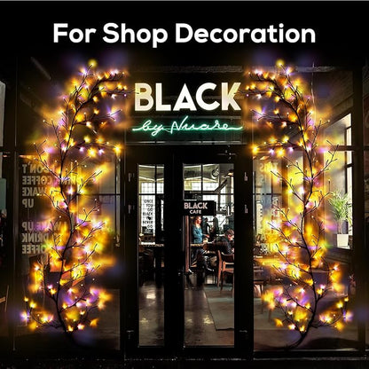 Enchanted Willow Vine Lights for Home Decor with 160LEDs, 8.2FT Voice-Activated Wall Decoration Light, Support Warm and Color Light Mode Switch, Ideal for Christmas, Wedding, Party Decor(Brown)(1PCS)