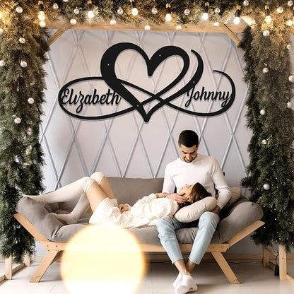 Metal Infinite Love Decor | Personalized Infinity Sign | Gifts for Her | Personalized Wedding Gift for Couple | Engagement Gift | Bridal Shower Gift | Couples Gift