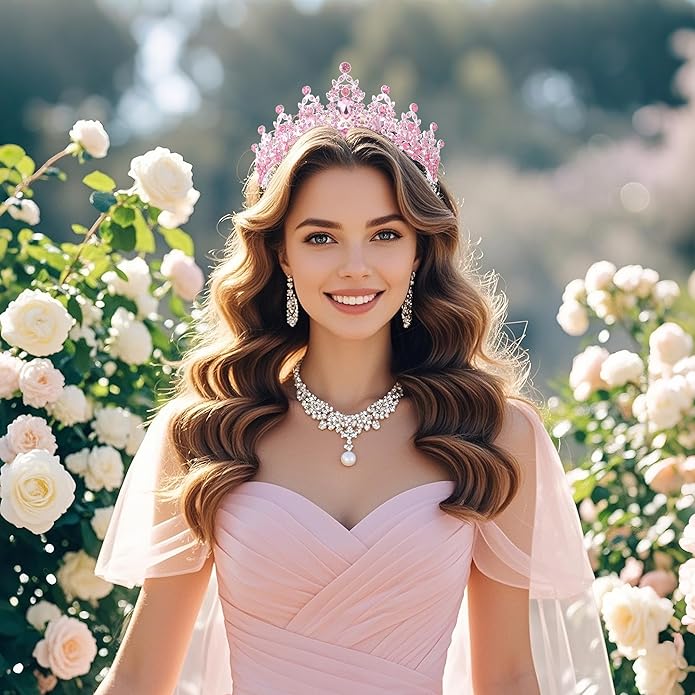 Crystal Tiaras and Crowns for Women - Wedding and Birthday Party Princess Crown Hair Accessories For Wedding, Prom, Pageant Celebration Party A3