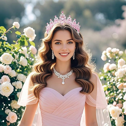 Crystal Tiaras and Crowns for Women - Wedding and Birthday Party Princess Crown Hair Accessories For Wedding, Prom, Pageant Celebration Party A3
