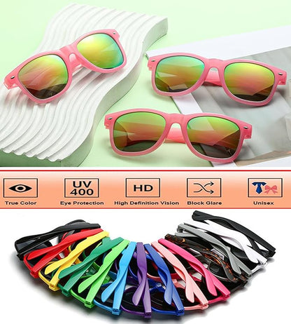 Fsmiling Pink Sunglasses Bulk Adult Party Sunglasses 80s Glasses Shades for Men Women Valentine's Day-30Pack,UV Protection