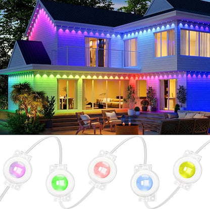 Permanent Outdoor Lights, 111ft with 72 RGBIC LED Light with App Control, Waterproof Permanent Christmas Lights for Outside Roofline Decor, Garden Decor, House,Party, Holiday Xmas Decoration