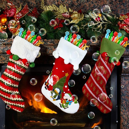 200 Pack Bulk Christmas Bubbles Party Favors Supplies,Mini Holiday Christmas Treats Bags Stocking Fillers Novelty Items Toys for Toddler Kids,X-mas Parade Giveaways Prizes Trinkets for Students