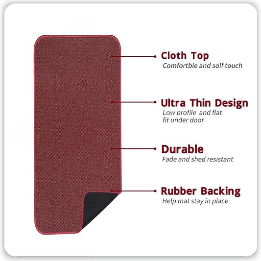 Bath Mat,Ultra Thin Bathroom Runner Rugs,Large Bath Mats for Bathroom,Quick Dry,Non-Slip,Machine Washable,Low Pile,Bath Rug,Shower Outside,Sink,Home Decor Accessories.Red,（21x47inch）