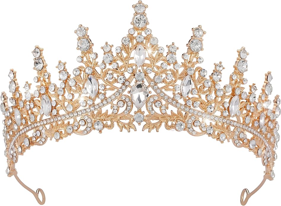 Crystal Tiara Crown for Women, Rhinestone Queen Headband Wedding Bridal Hair Accessories, Princess Crown for Birthday Prom Quinceañera Party Pageant Halloween Cosplay