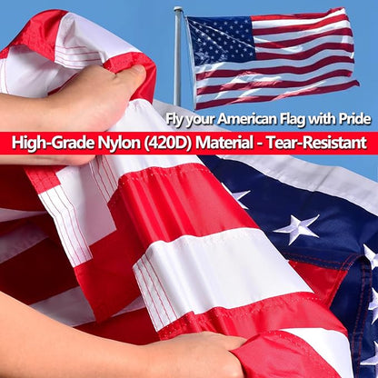 American Flag 3X5 Feet, U.S. 50 Star Sewn USA Patriotic Heavy Duty Flag Patriotic Decorations For Outside, 4th Of July Flag Decorations