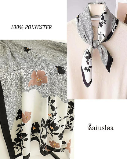 Neck Scarf For Womens Silky Head Scarves Hair Bandanas Square Scarf Fashion Accessories lightweight