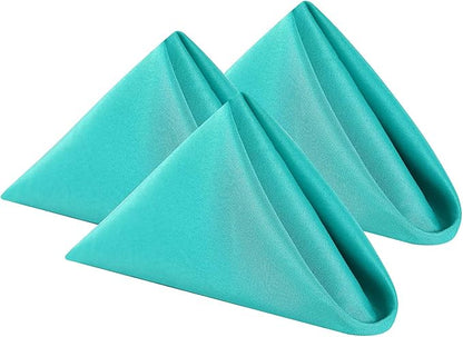 Cloth Napkins 20x20 inch Washable Polyester Dinner Napkins Soft Table Napkins for Wedding Party Dining Banquet(Turquoise,25PCS)