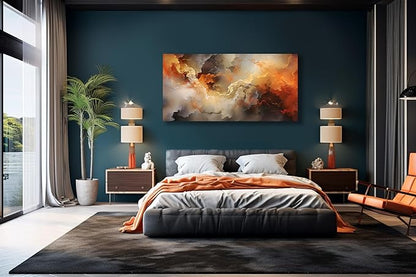 VHMING Abstract Wall Art Home Decor Orange Artwork Wall Art Prints Canvas Painting Wall Decor for Living Room Bedroom Office Decoration 20"x40"