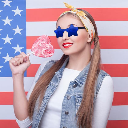 Cindeer 40 Pairs Rimless Star Shape Sunglasses Colorful Transparent Sunglasses Pentagram Glasses for Party