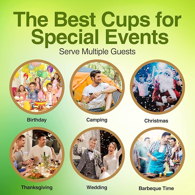 Eco Compostable Plant-Based Clear Plastic Cups 12oz Thick, Reusable, Disposable Iced Coffee Cups for Smoothies, Beer & Any Beverages for Parties, Weddings & Gatherings