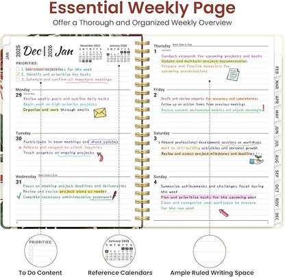 2026 Planner, Weekly and Monthly Planner for Women, Jan 2026 - Dec 2026 Pretty 2026 Calendar Planner with Monthly Tabs, Inner Pocket, Spiral Binding, Perfect for Office Home School - 6.3" x 8.5", Koala Retreat