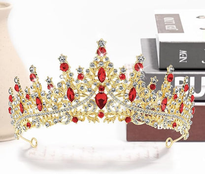 TAROSE Silver Tiaras for Women and Girls, Crystal Gold Crowns for Women, Hair Accessories for Bride/Halloween/Prom/Birthday