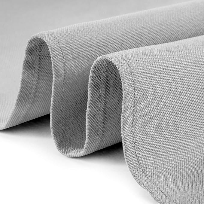 Lann's Linens - 10 Premium 132" Round Tablecloths for Wedding/Banquet/Restaurant - Polyester Fabric Table Cloths - Silver
