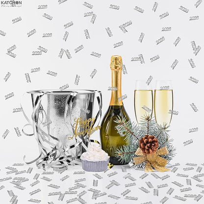 Katchon, Silver Confetti - Pack Of 500 | New Year Confetti | Silver New Year Decorations 2026 | Table Decorations 2026 | Nye Decorations | Happy New Year 2026