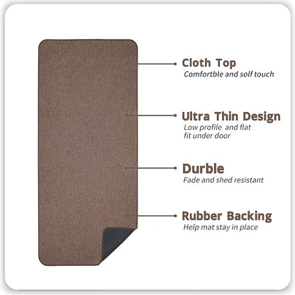 Bath Mat,Ultra Thin Bathroom Runner Rugs,Large Bath Mats for Bathroom,Quick Dry,Non-Slip,Machine Washable,Low Pile,Bath Rug,Shower Outside,Sink,Home Decor Accessories.Brown,2'x6'(24x72inch)