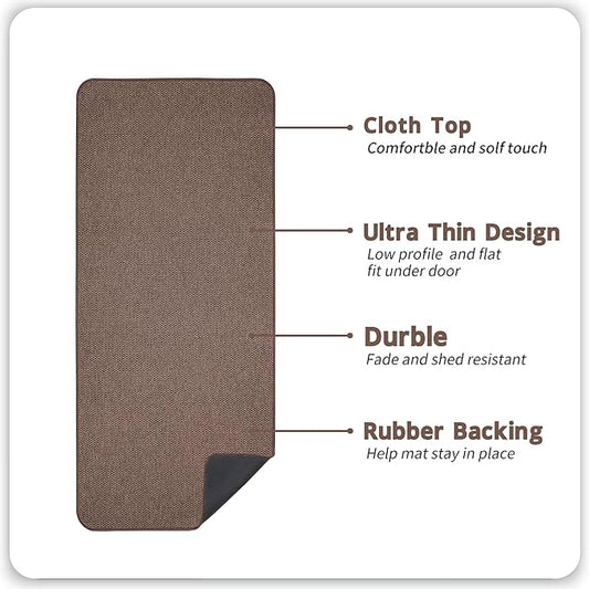 Bath Mat,Ultra Thin Bathroom Runner Rugs,Large Bath Mats for Bathroom,Quick Dry,Non-Slip,Machine Washable,Low Pile,Bath Rug,Shower Outside,Sink,Home Decor Accessories.Brown,2'x6'(24x72inch)
