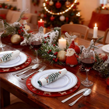 WDF 180 Pieces Silver Plastic Silverware - Silver Plastic Cutlery - Fancy Plastic Silverware Heavy Duty - 60 Forks 60 Knives 60 Spoons - Disposable Plastic Utensils Perfect for Party/Wedding/Christmas