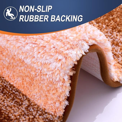 OLANLY Bathroom Runner Rugs 45x27, Extra Soft Absorbent Microfiber Bath Rugs, Rubber Backing, Quick Dry, Machine Washable Bath Mats for Bathroom Floor, Tub and Shower, Home Decor Accessories, Orange