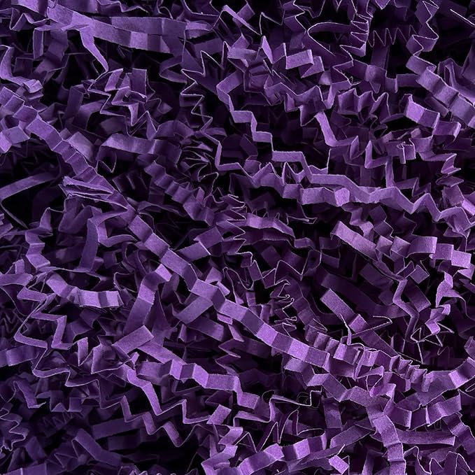 2LB Purple Crinkle Shredded Paper Filler for Gift Baskets Confetti Birthdays Weddings Valentines Day Party Favors Decorations