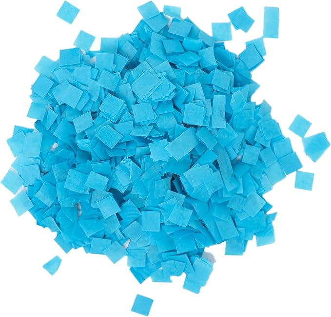 Ultimate Confetti, Turquoise color Biodegradable Confetti Squares - Flame-Resistant and Slow-Falling Tissue Paper Confetti for Cannon and Launcher use – Best for Celebrations - 1 lb, 16 oz