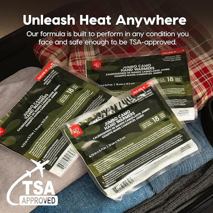 IRIS USA Hand Warmers, Regular/Large/Jumbo, 30/60 Individual Warmers, Regular/Adhesive Body Warmers Up to 10/12/18 Hours Disposable Handwarmer Bulk for Hot Hands Feet Chest Back, TSA-Approved, Camping