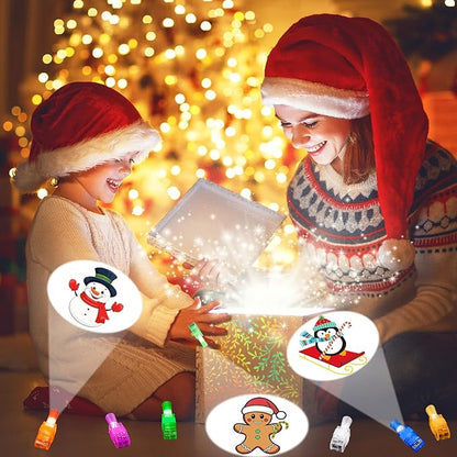 40PCS Christmas Party Favors for Kids,Christmas LED Light Up Finger Lights Glow in the Dark Party Favors for Kids, Classroom Prizes Trick or Treats Gifts