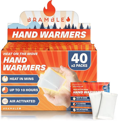 Bramble - Hand Warmers Disposable – Air-Activated Pocket Warmers for Hiking, Skiing, Camping, and Outdoor Activities – Provides Up to 10 Hours of Heat