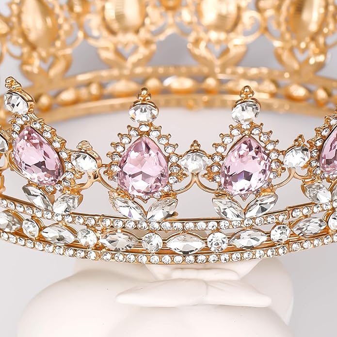 FORSEVEN Queen Crown Rhinestone Wedding Crowns and Tiaras for Women Costume Party Hair Accessories Princess Birthday Crown Crystal Bridal Crown Christmas Decorations Headband