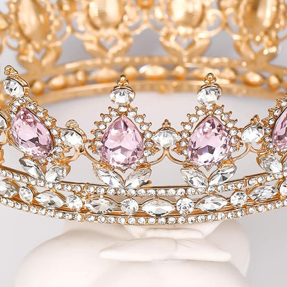 FORSEVEN Queen Crown Rhinestone Wedding Crowns and Tiaras for Women Costume Party Hair Accessories Princess Birthday Crown Crystal Bridal Crown Christmas Decorations Headband