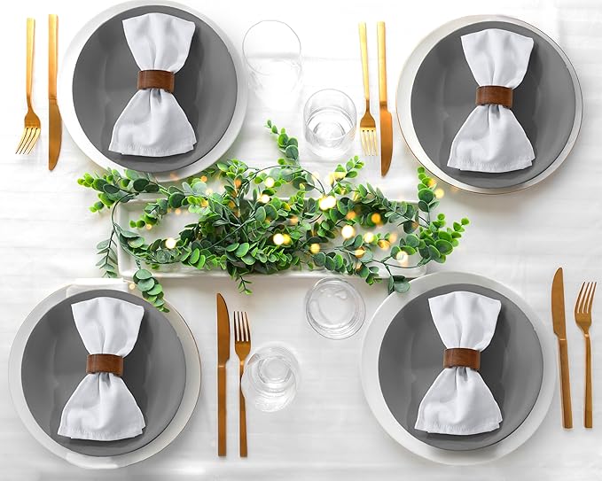 Zoyer Cloth Napkins Set of 12, 18x18 Inches Cotton Enrich Napkins Cloth ‎Washable, Soft & Durable Dinner Napkins for Parties, Wedding, Christmas, ‎Thanksgiving & Everyday Use - White