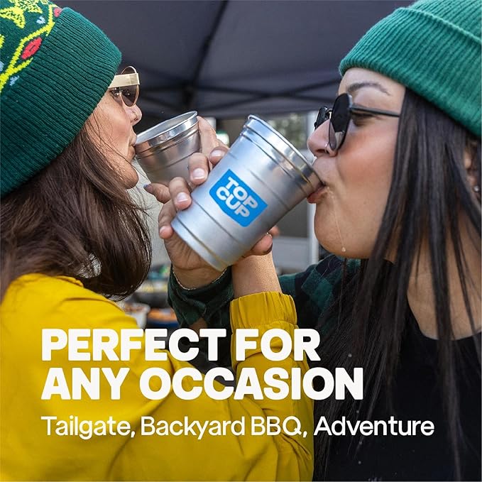 Top Cup by Ball – 24 Ounce, 450 Count, Reusable Aluminum Party Cups | Cold-Holding, Recyclable, Made in USA